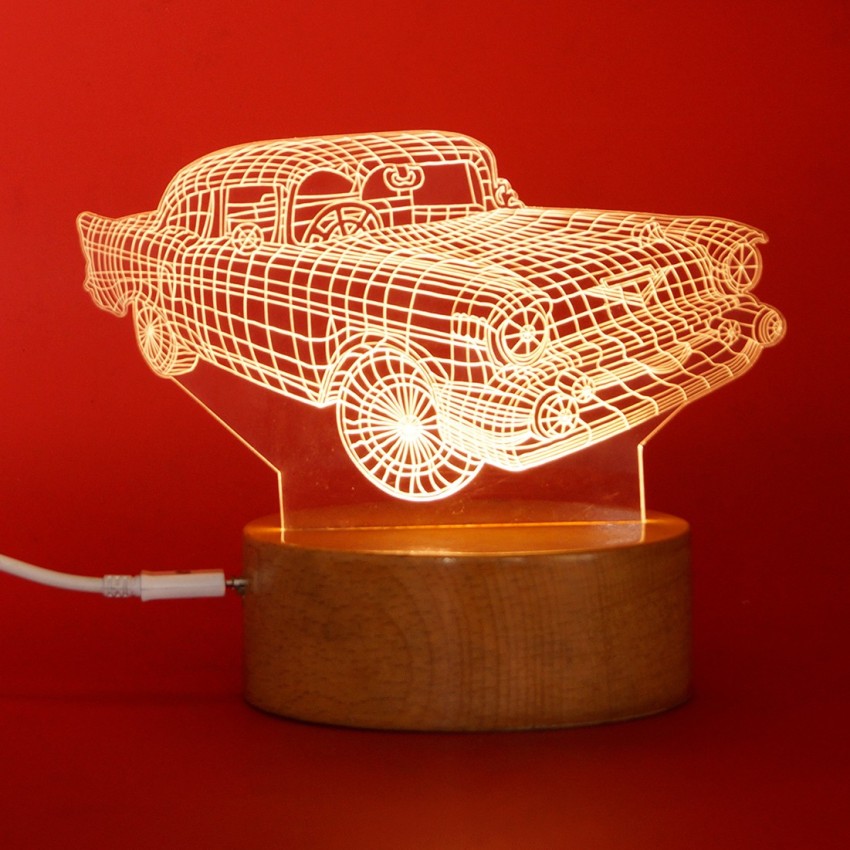 Zuaad Pvt Ltd 3D Illusion Motor Car LED Hologram Lamp Night Lamp