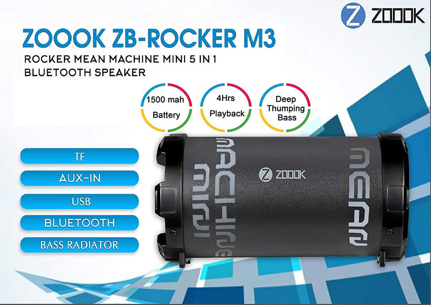 Buy Zoook Rocker Mean Machine Mini M3 Bluetooth Speakers Black 8