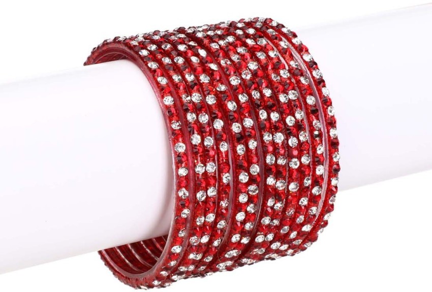 Red on sale crystal bangles