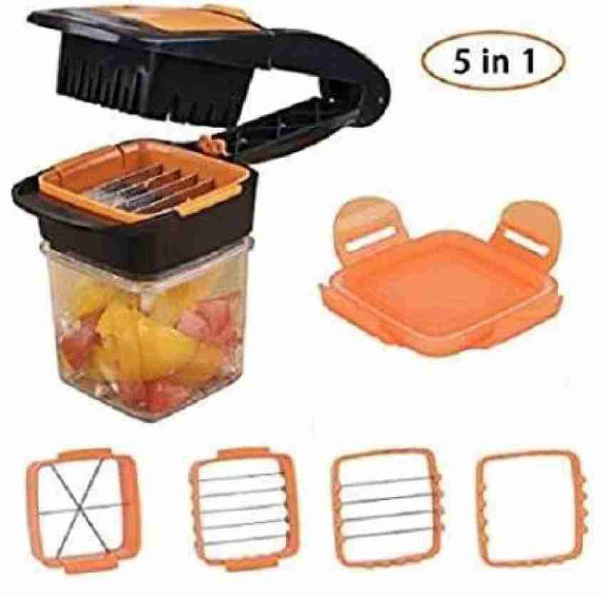 Plastic Vegetable Dicer Chopper 5 In 1 Multi Function Slicer With Container  Onion Cutter Kitchen 