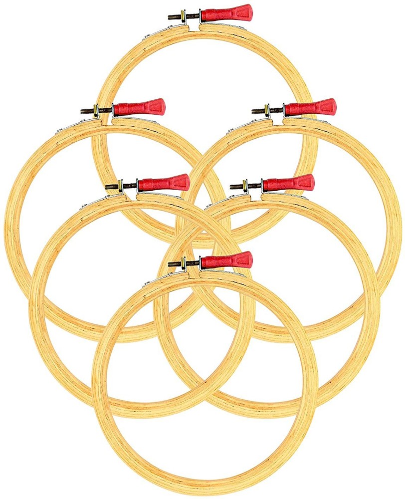 Satyam Kraft 6 Pieces Wooden Embroidery Hoops for Embroidery Work, Stitch  Work, Craft Work Embroidery Ring 6 pcs set Embroidery Hoop Price in India -  Buy Satyam Kraft 6 Pieces Wooden Embroidery Hoops for Embroidery Work,  Stitch Work, Craft Work