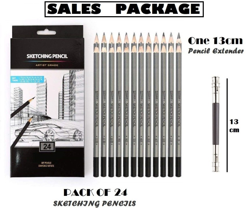 Drawing Sketch Graphite Pencils Set of 12 Medium (10B - 3H) Pre-Sharpened  Pencil Drawing Art Sketching Shading Artist Pencils for Beginners 