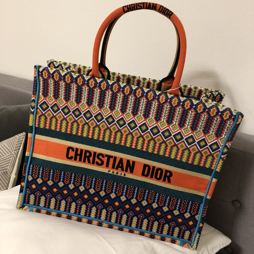 Christian dior tote bag orange on sale