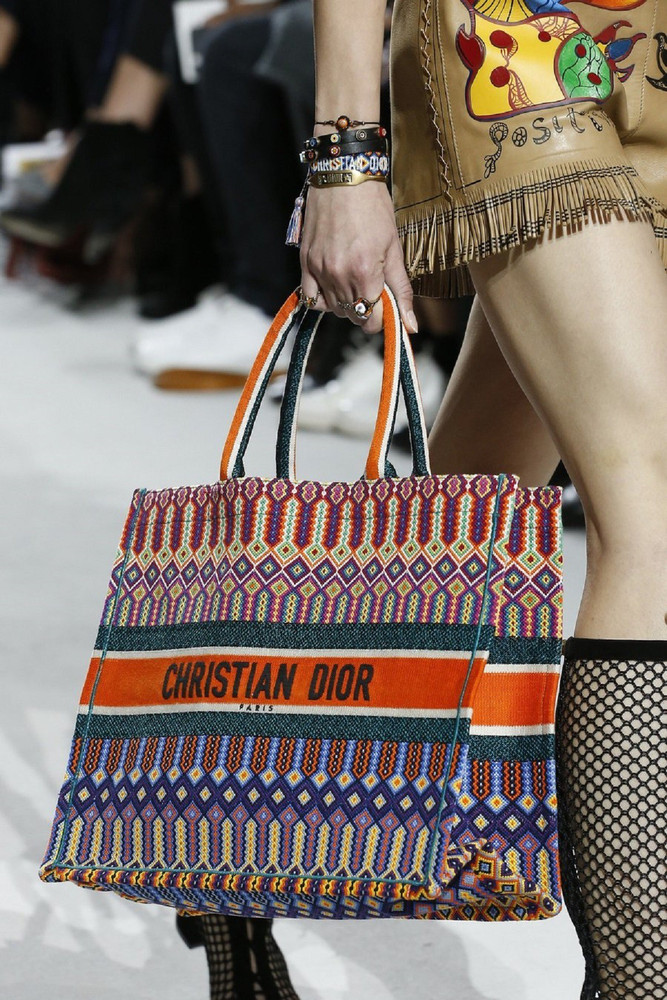 Christian dior sales orange tote bag