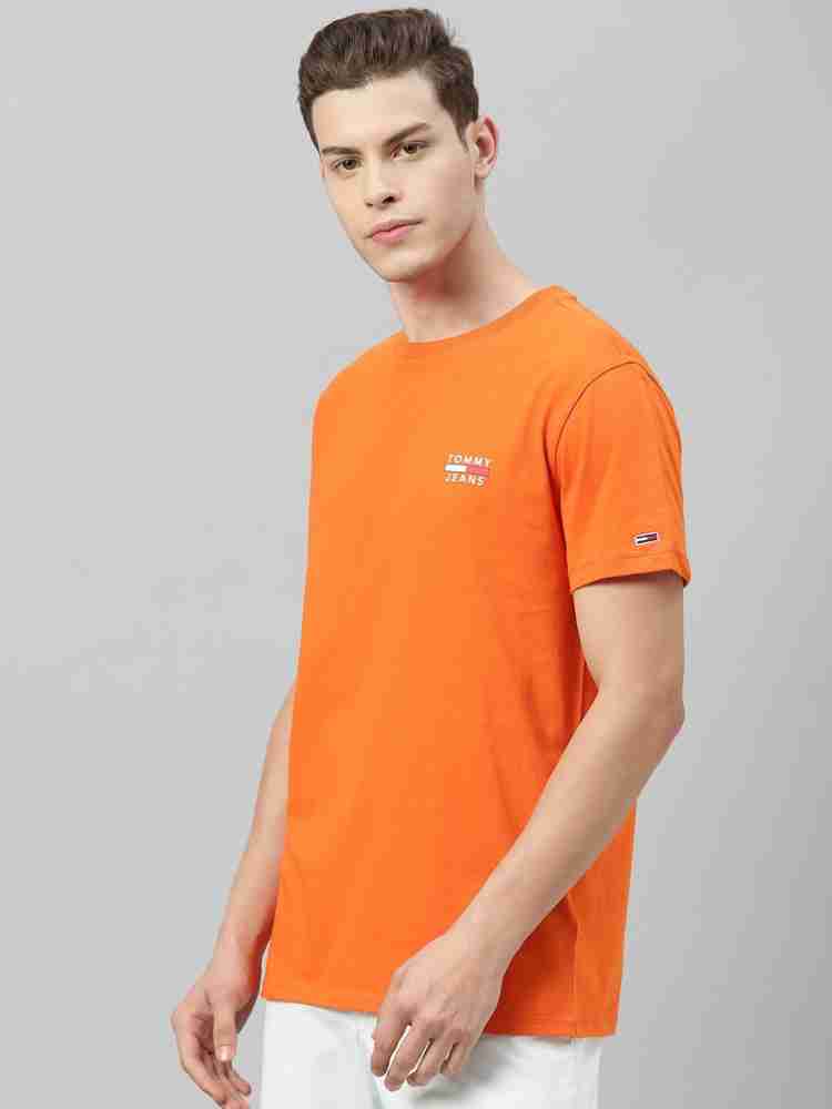 Orange tommy hilfiger outlet shirt