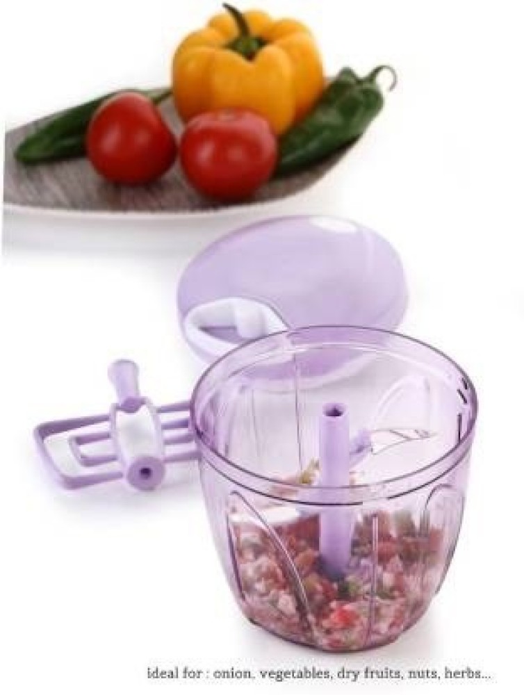  GRECY ABS Plastic Handy Chopper for Kitchen, Vegetable Chopper  900 ML (5 Steel Blade Chopper, 900 ML, Multi Color): Home & Kitchen