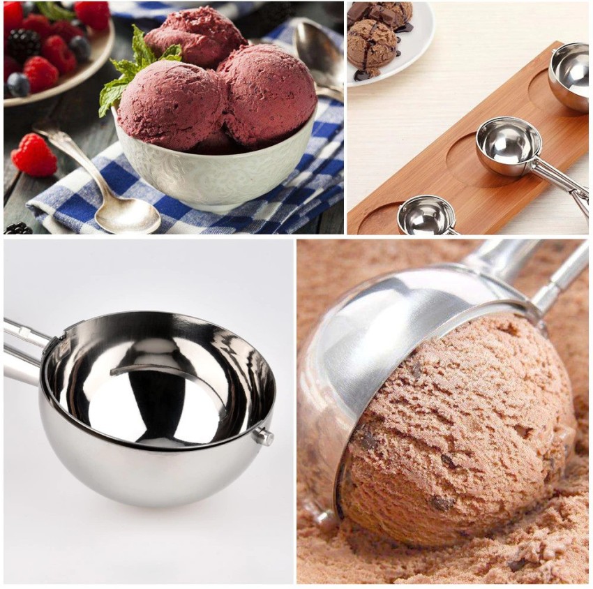 1pc, Ice Cream Scoop With Trigger, Stainless Steel Ice Cream Scooper, Lever Ice  Cream Scoop, Heavy Duty Metal Icecream Scoop Spoon Dishwasher Safe