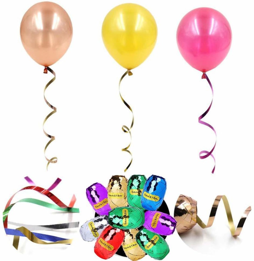 DECOR MY PARTY Shining Curling Ribbons For Hanging Balloon Party Decoration  Multicolor PP (Polypropylene) Ribbon