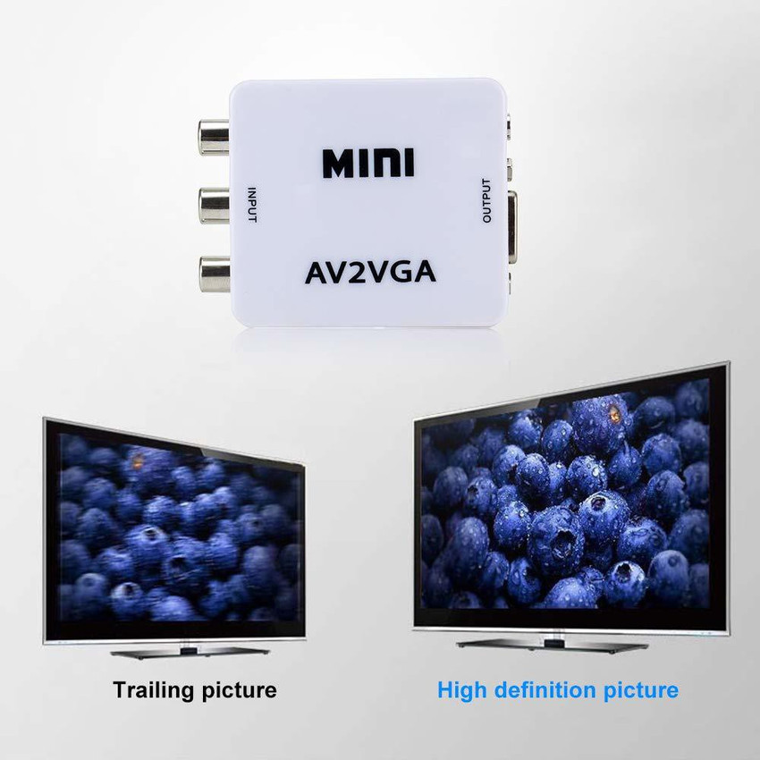 TERABYTE Mini AV2VGA Video Converter Convertor Box AV RCA CVBS to