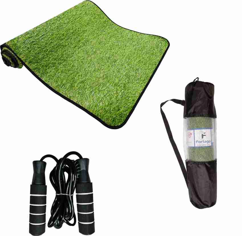 fortago 25mm Grass Yoga Mat Turf Get Skipping Rope and 1 Carrying