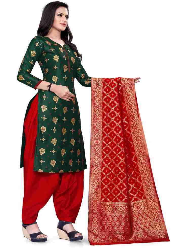 VASALI Cotton Silk Self Design Salwar Suit Material Price in India