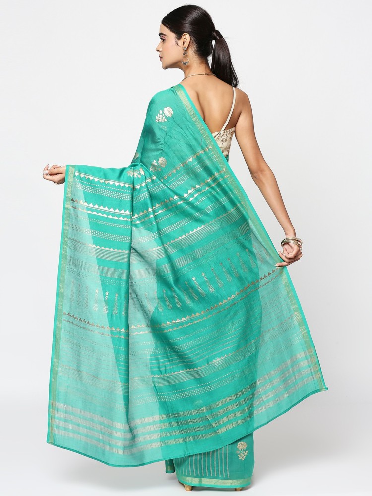 Buy RANGMANCH BY PANTALOONS Women Green Printed Handloom A-Line