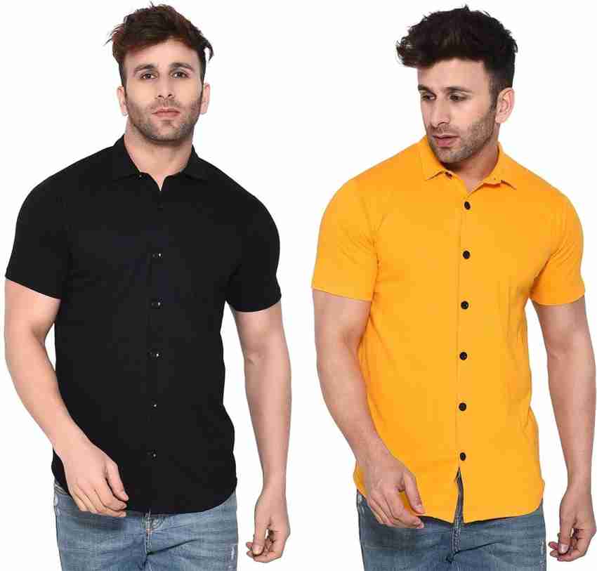 GESPO Men Solid Casual Yellow Shirt - Buy GESPO Men Solid Casual Yellow  Shirt Online at Best Prices in India