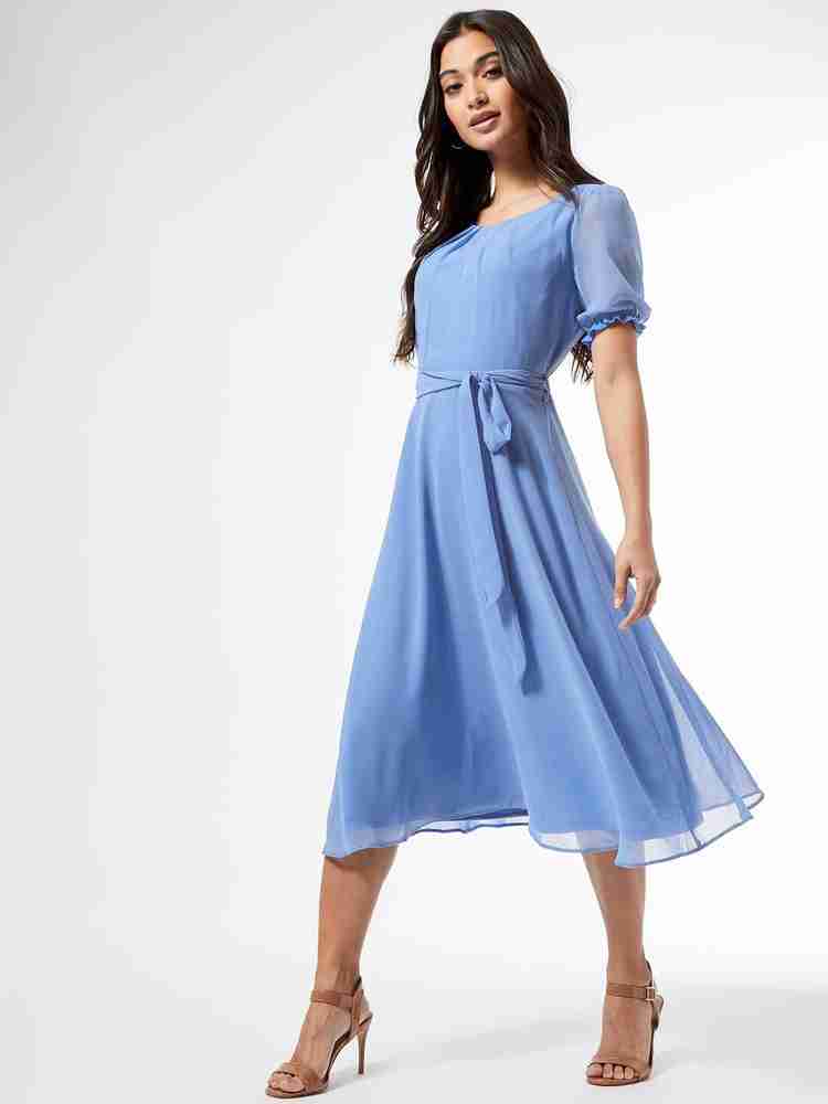 DOROTHY PERKINS Women A line Blue Dress Buy DOROTHY PERKINS