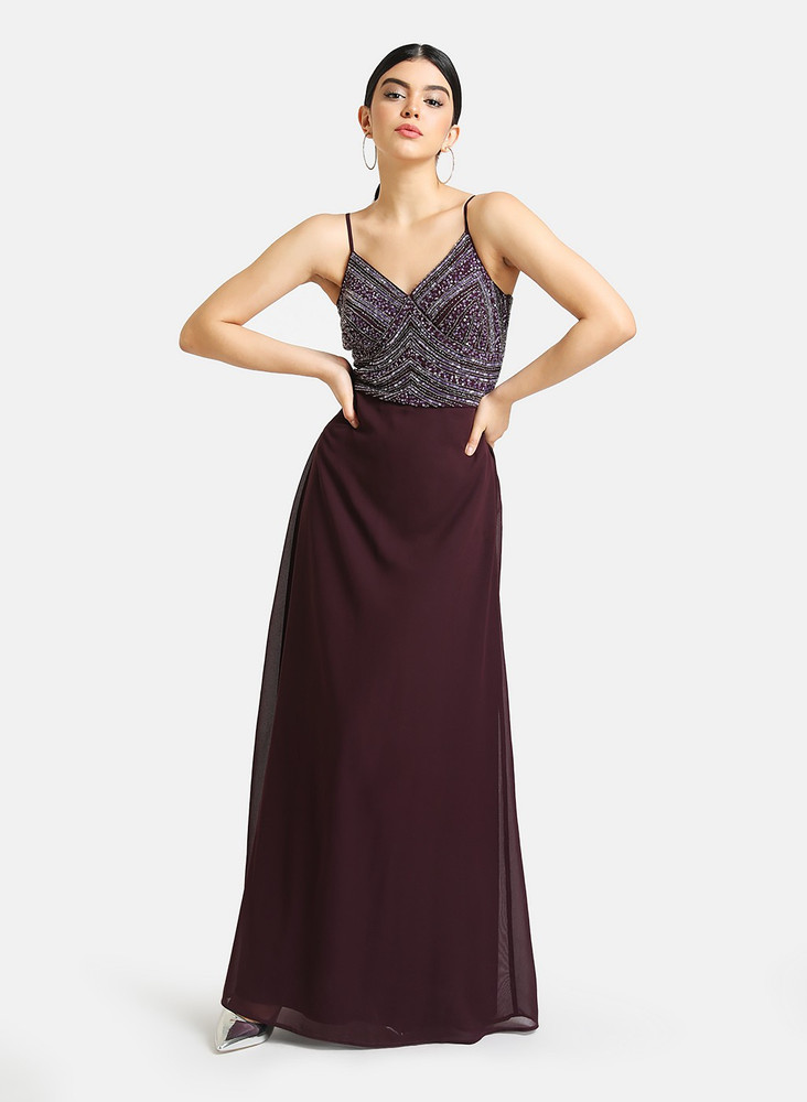 KAZO Women Maxi Purple Dress Buy KAZO Women Maxi Purple Dress