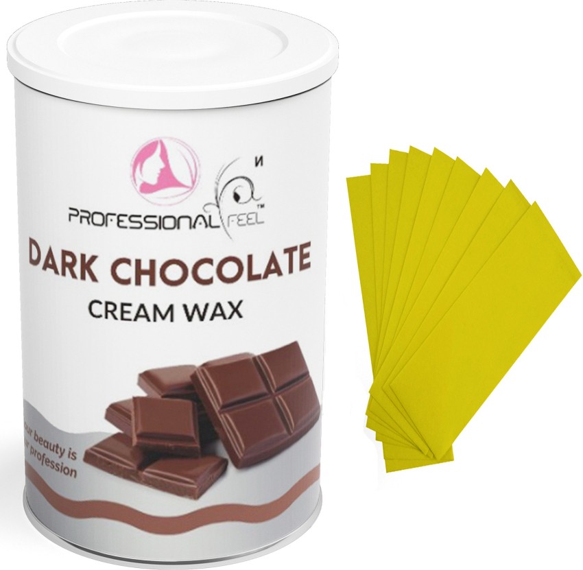 PROFESSIONAL FEEL dark chocolate cream wax with 32 strips Hair