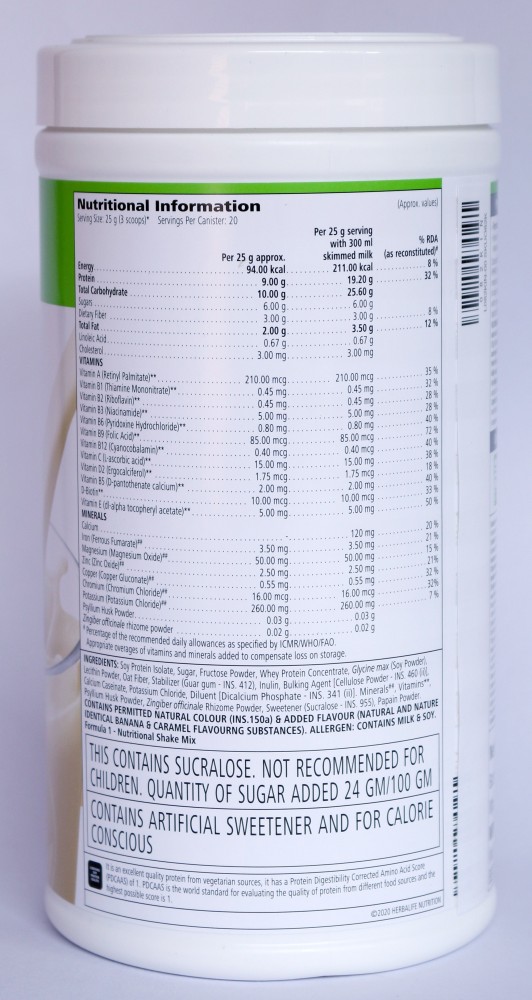 Herbalife Nutritional Shake Mix : Nutritional Value and Review 