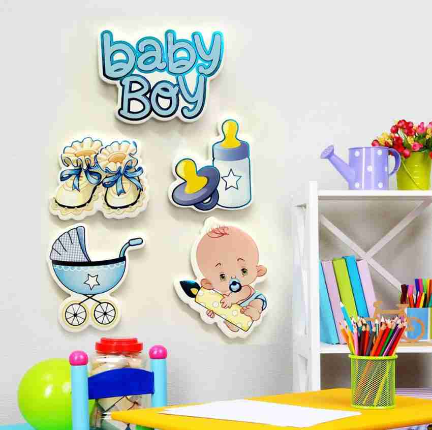 DECOR MY PARTY 7 cm Wall Stickers For Baby Boy Room / Cute Baby Boy Sticker  For Baby Shower , Welcome Baby Boy , Birthday Boy Party Decoration Self  Adhesive Sticker Price