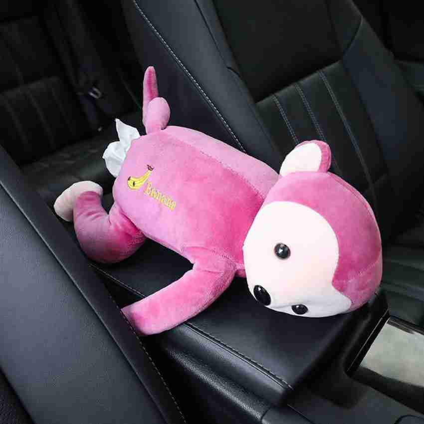 MOTOZOOP Cute Cartoon Monkey Car Tissue Box Portable Cute Plush