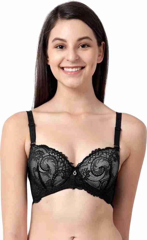 Susie Black Moulded Floral Lace padded Bra Women Balconette Lightly Padded  Bra - Buy Susie Black Moulded Floral Lace padded Bra Women Balconette  Lightly Padded Bra Online at Best Prices in India