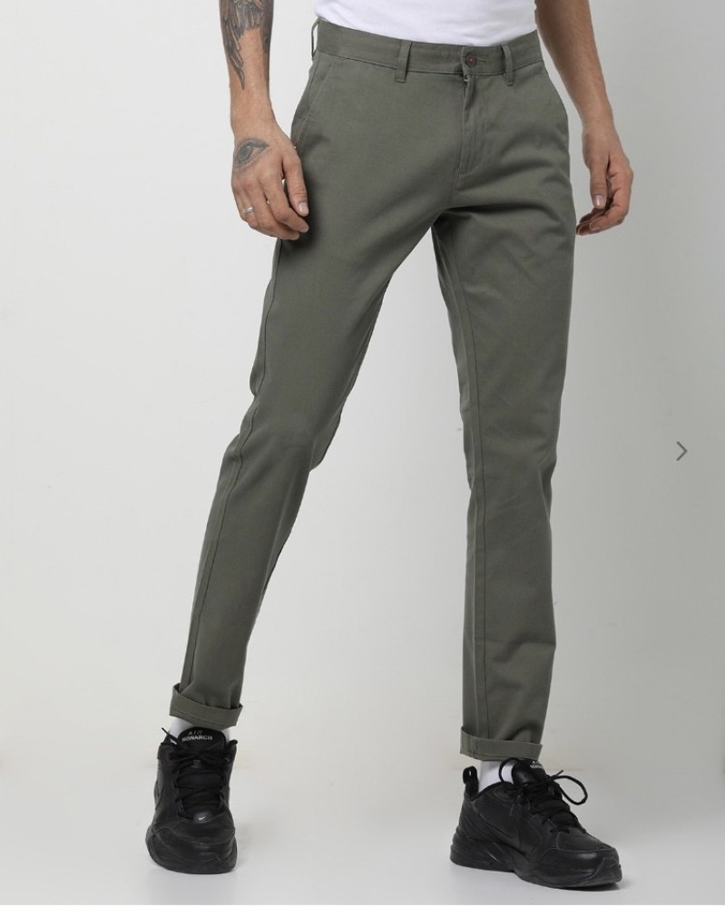 Buy Green Trousers & Pants for Men by NETPLAY Online