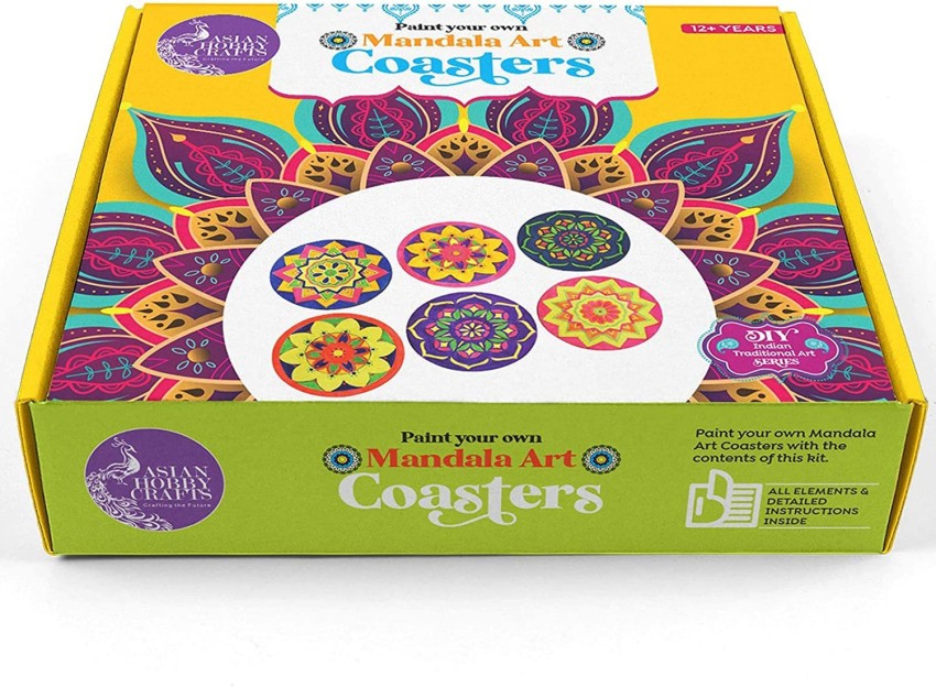 ASIAN HOBBY CRAFTS Paint Your Own Mandala Art Coasters DIY Activity Box for  Kids and Adults – Paint 6 Mandala Coasters from This kit - Paint Your Own Mandala  Art Coasters DIY Activity Box for Kids and Adults – Paint 6 Mandala Coasters  from This kit