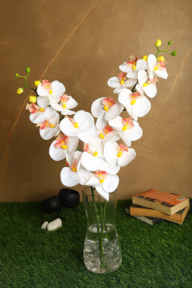 PolliNation Stunning White Phalaenopsis Artificial Orchid Flower
