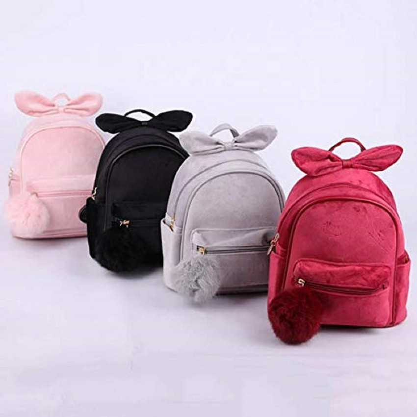 Pink velvet mini backpack new arrivals