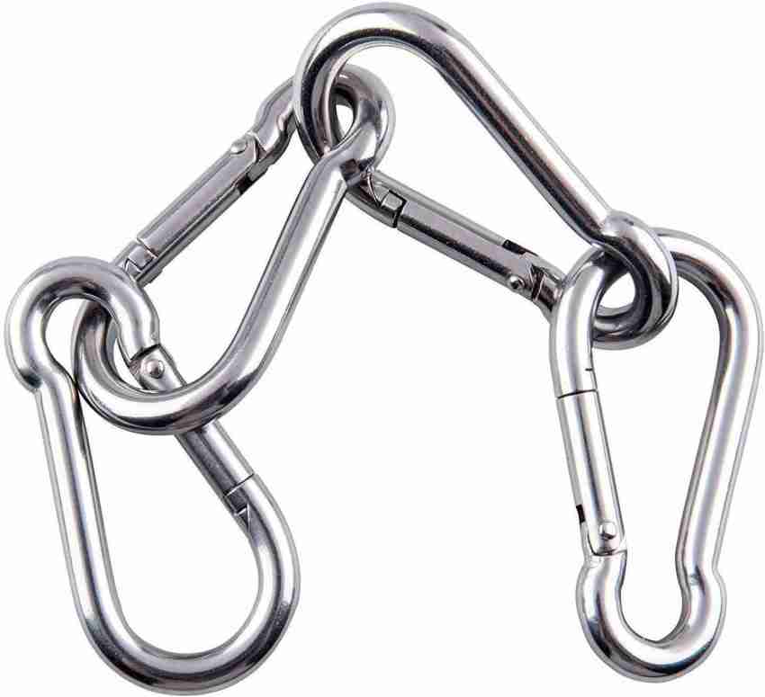 KINLINK Kinklink 10 Pack 304 Stainless Steel Carabiner Clip, 315 inch Heavy Duty Spring Snap Hook, Caribeener Clips for Outdoor Camping