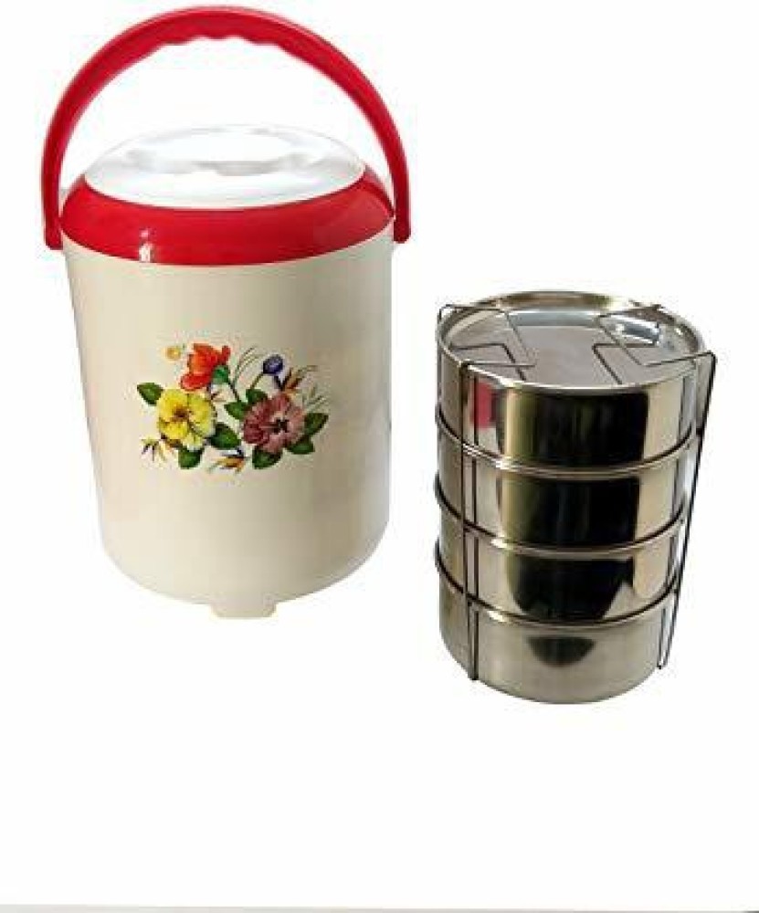 Thermo steel Tiffin Container - Insulated Lunch Box - 4 Container set