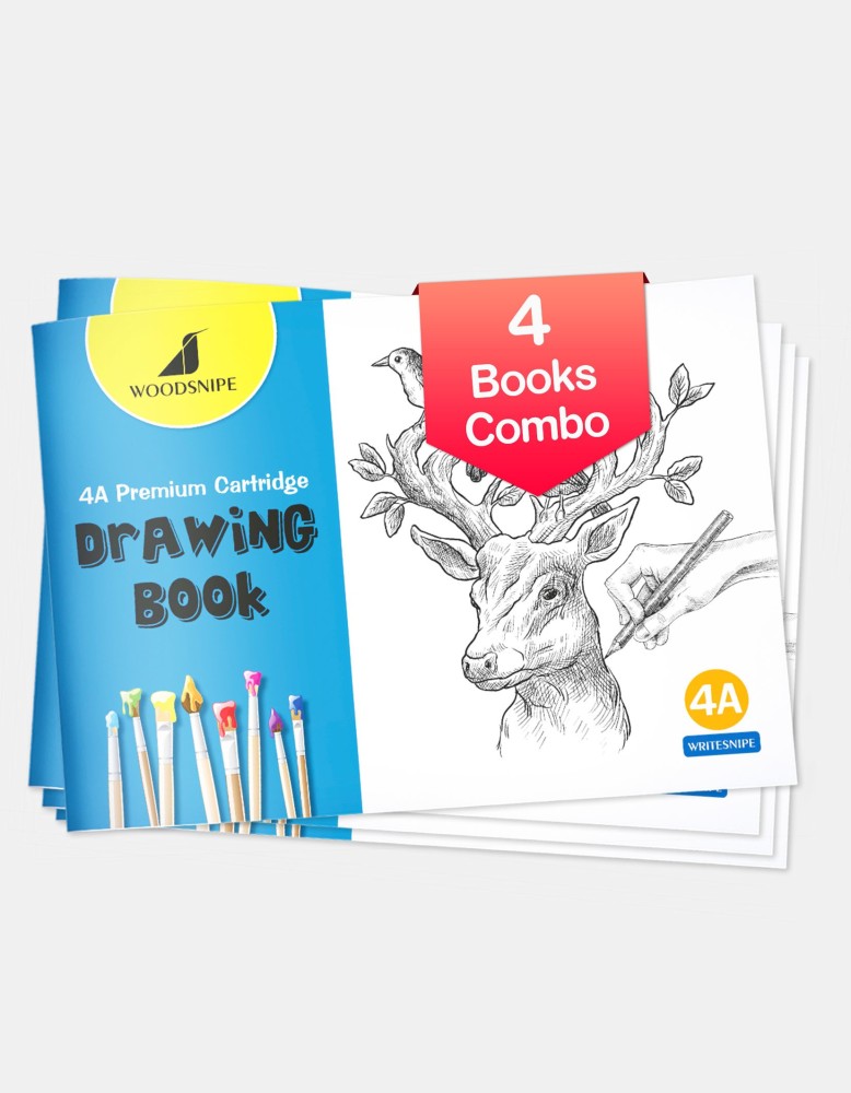 Woodsnipe Drawing for Kids, 4A Size Drawing Books, 36 White Blank Drawing  Pages, Sketch Books for Drawing, Colouring and Painting