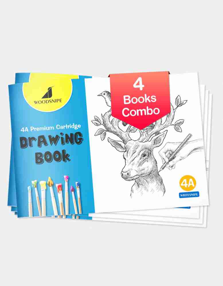 Woodsnipe Drawing For Kids, 3A Size Drawing Books, 36 White Blank Drawing  Pages, Sketch Books For Drawing, Colouring And Painting