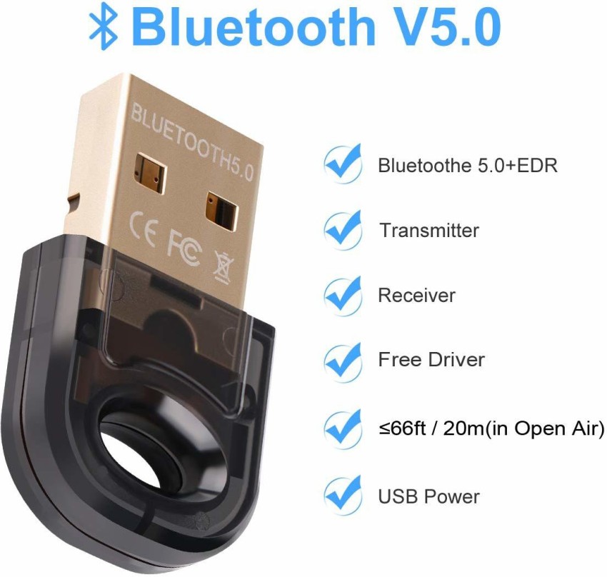  Adaptador Bluetooth USB para receptor de PC – Techkey Mini  Bluetooth 5.0 EDR Dongle transmisor para computadora de transferencia de  escritorio para computadora portátil Bluetooth auricular altavoz teclado  mouse impresora Windows