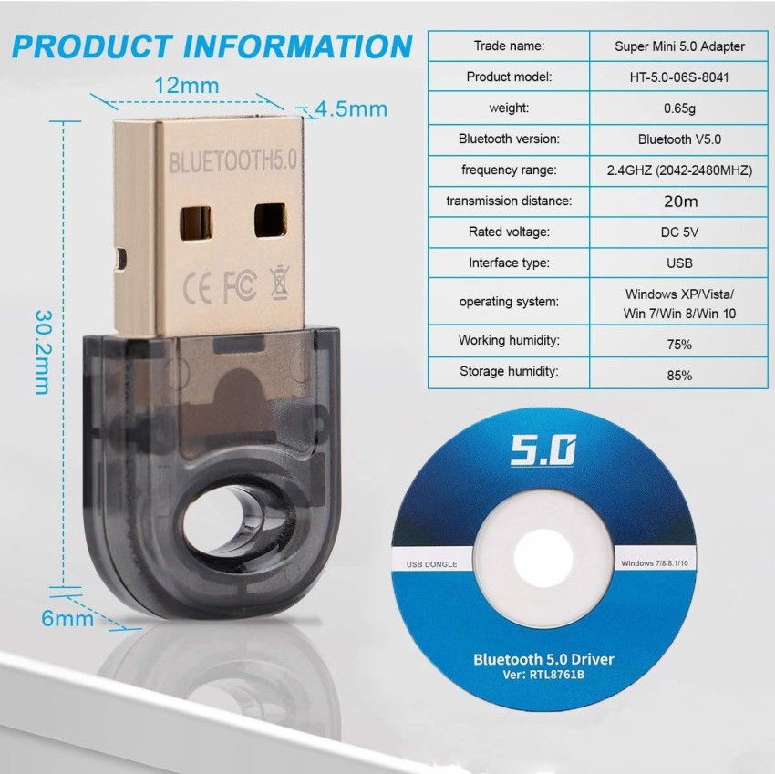 NÖRDIC USB-A Bluetooth 5.0 dongle Bluetooth USB adapter - Elgiganten
