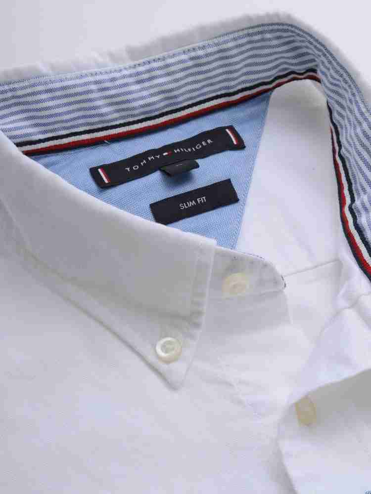 TOMMY HILFIGER Men Striped Casual White Shirt - Buy TOMMY HILFIGER Men  Striped Casual White Shirt Online at Best Prices in India