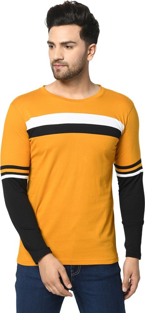 Buy online Yellow Color Block Cut & Sew T-shirt from top wear for Men by  Sidkrt for ₹449 at 55% off