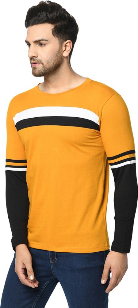 Buy online Yellow Color Block Cut & Sew T-shirt from top wear for Men by  Sidkrt for ₹449 at 55% off