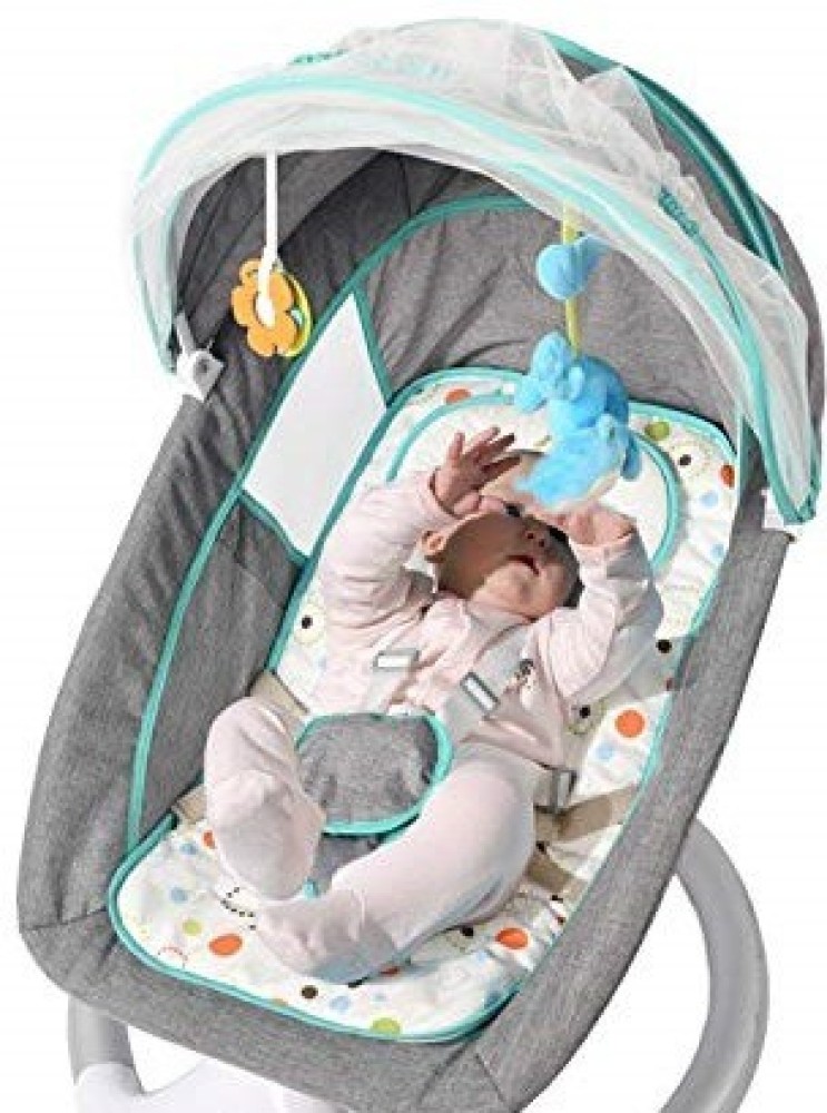 StarAndDaisy Newborn Electric Baby Swing Rocker Cradle with Adjustable Back  for Sleep, Play and Seating, Toys, Remote Control, Cushion, Bluetooth  Connectivity and Mosquito Net (Green) - Buy Baby Care Products in India