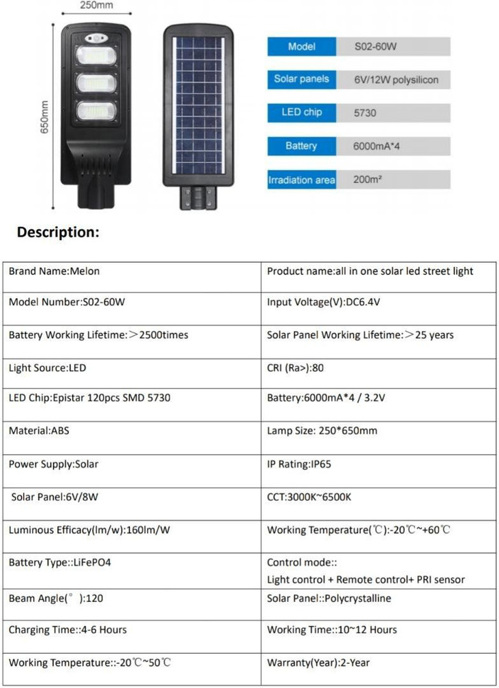 Melon solar street light sale