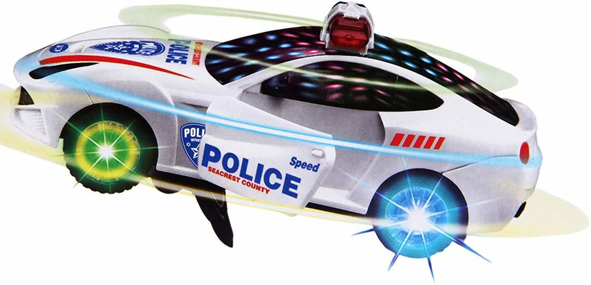 ADI Traderss Battery Operated Bump Go 3D Lights Police Car with