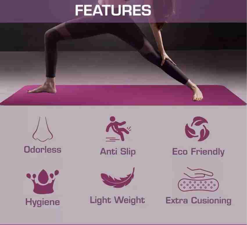 foxwheel Double Colour 24 X 72 6.5mm Yoga Mat . Purple Pink 6.5
