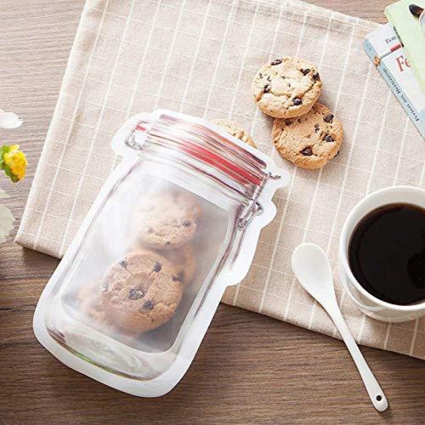 10-100pcs Reusable Mason Jar Ziplock Bags Food Storage Sandwich Snack  Zipper Bag