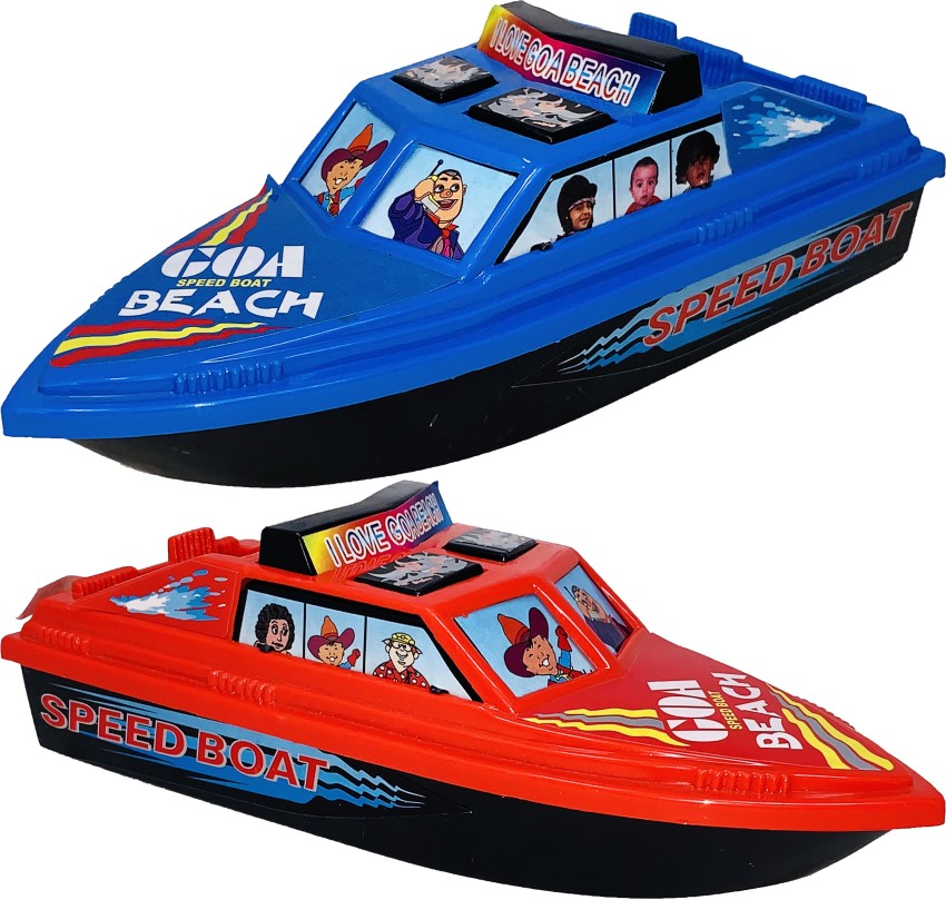 Gift Box 2 Small Size Plastic Made Indian Miniature Model Speed Boat Toy  For Children, Playing Toys For Babies And Kids, Very Small Size, Made In  India
