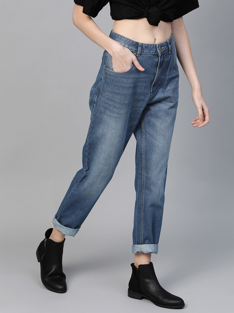 Roadster Boyfriend Women Blue Jeans Buy Roadster Boyfriend Women