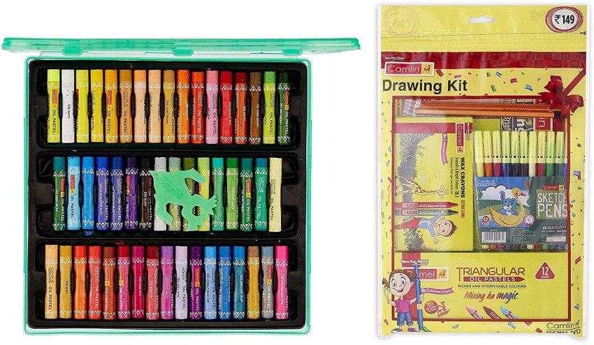 Camlin DRAWING KIT WITH OIL PASTELS 50 SHADES SET FOR  STUDENTS - ART SET