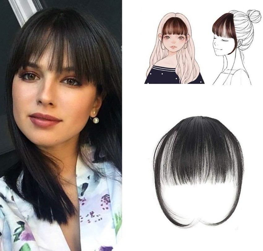 Clip in shop bangs black hair