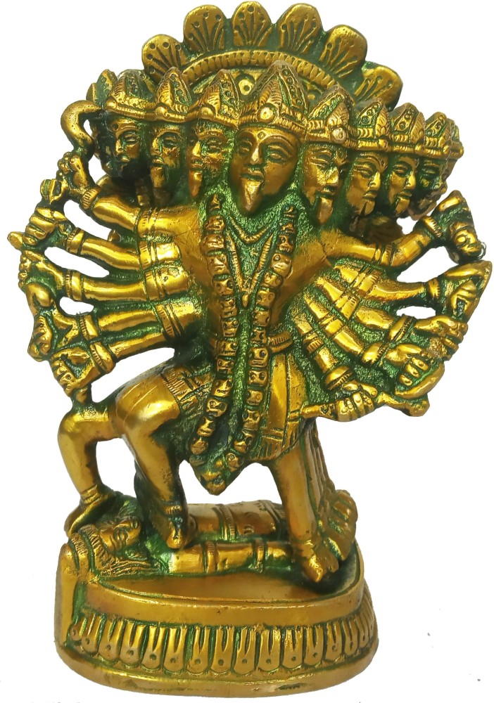 Exotic India XV52 Mother Goddess Kali Brass Statue with Inlay, Multicolou  オブジェ、置き物
