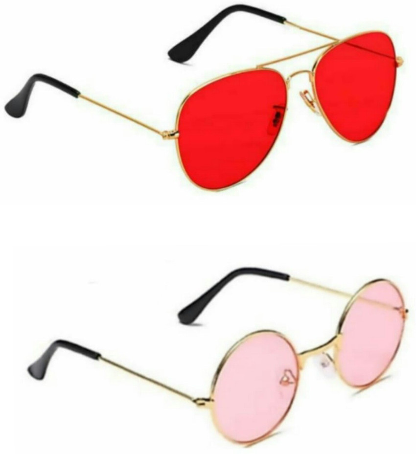 Buy STAR DARK Aviator Sunglasses Pink Red For Men Women Online Best Prices in India Flipkart