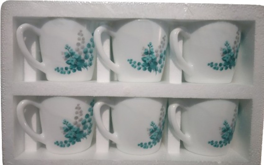 Cello Opalware Tea/Coffee Cup Medium (Set Of 6Pcs)