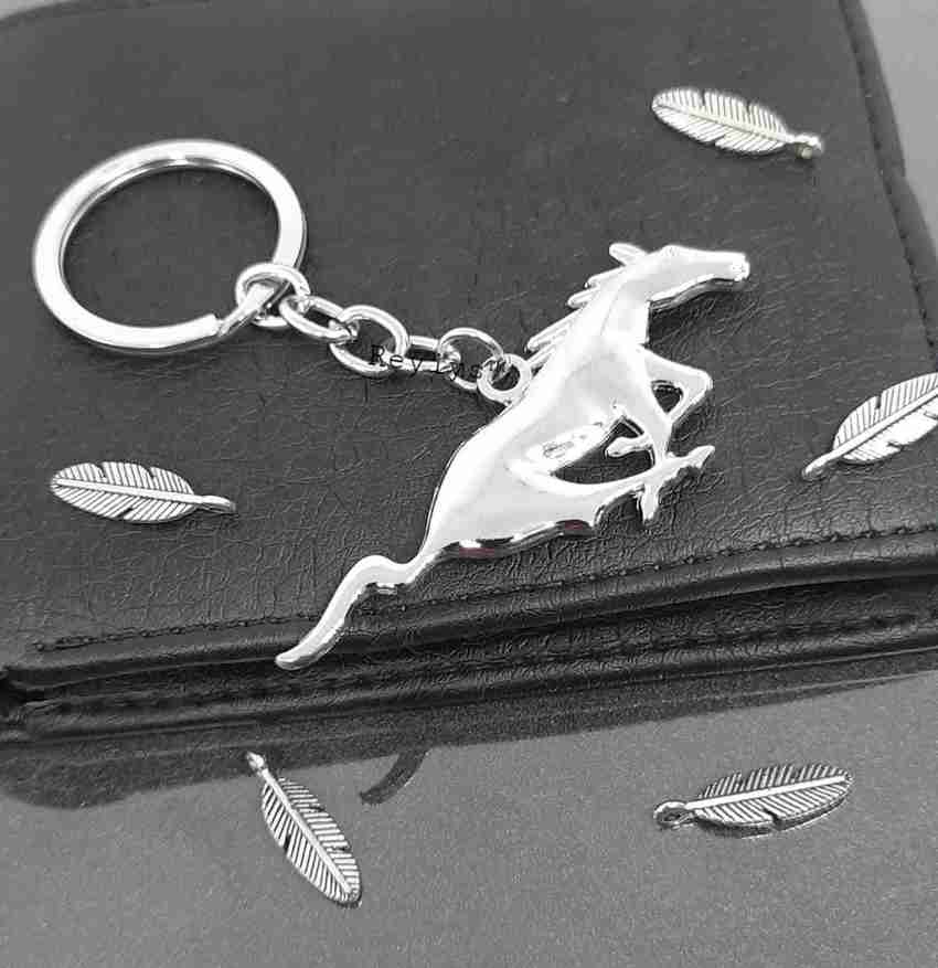 reyiys Running Silver Horse Keyring Keychain for Bike Car